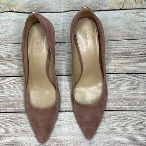 Michael Kors Suede Stiletto Kitten 3” Heels Mauve Closed Pointy Toe Size 8